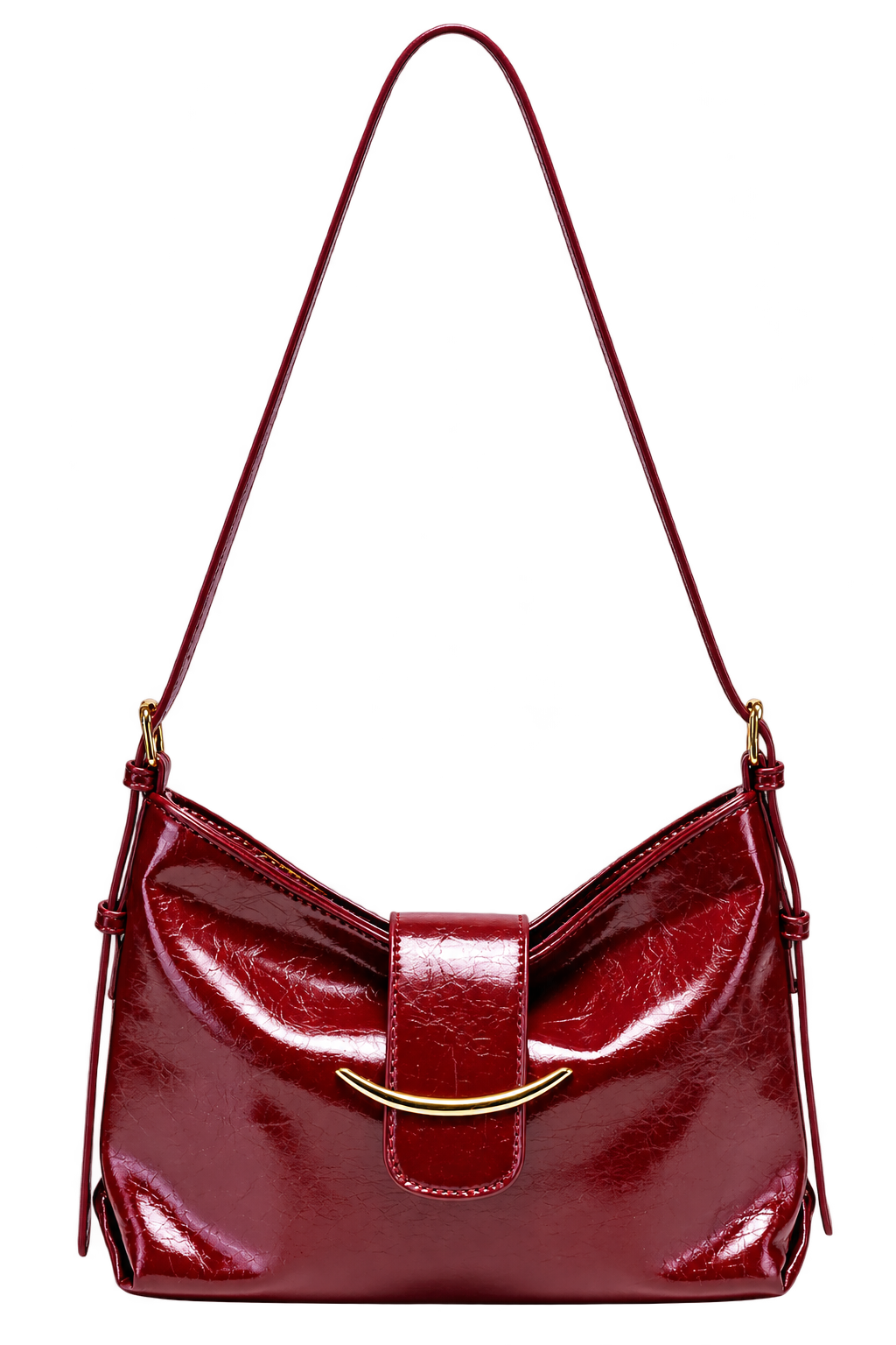 Bolso Glossy rojo con fondo transparente